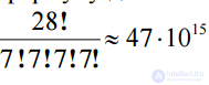 Summary of formulas for all types of combinatorics connections - permutations and placement with repetitions and without repetitions with examples