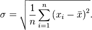   Standard deviation 