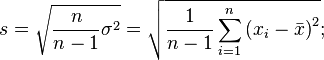   Standard deviation 