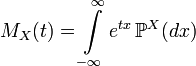 Generating function of moments