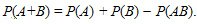   The addition theorem for probabilities of incompatible events 