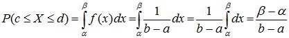   Uniform distribution of random variable. 