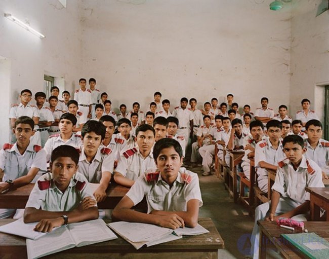   Portrait of world school students  education in different countries 