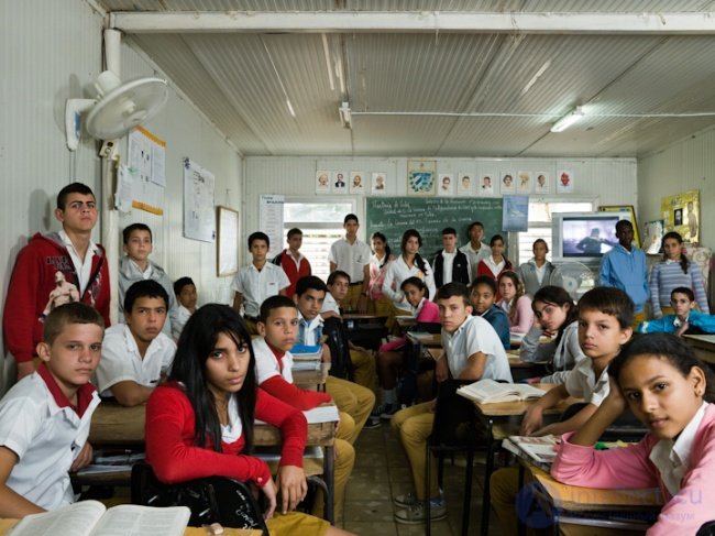   Portrait of world school students  education in different countries 