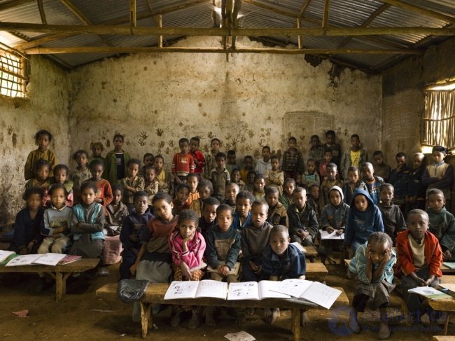   Portrait of world school students  education in different countries 