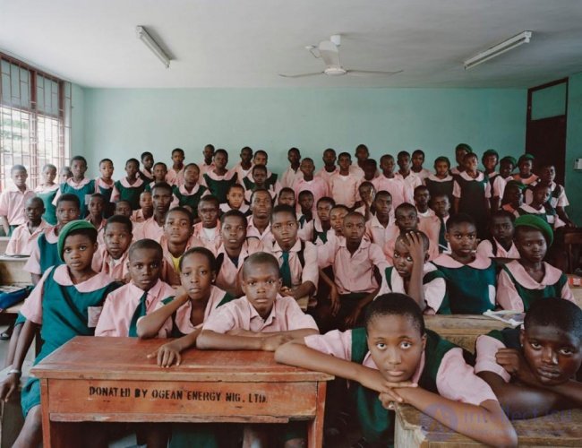   Portrait of world school students  education in different countries 