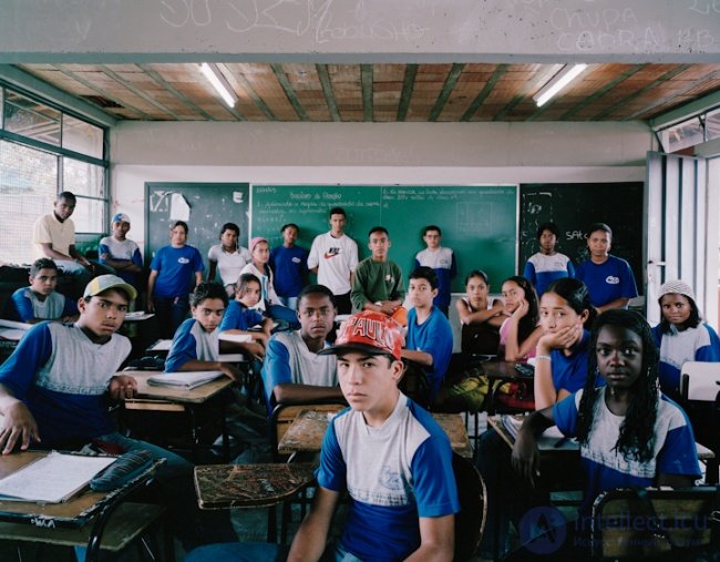   Portrait of world school students  education in different countries 