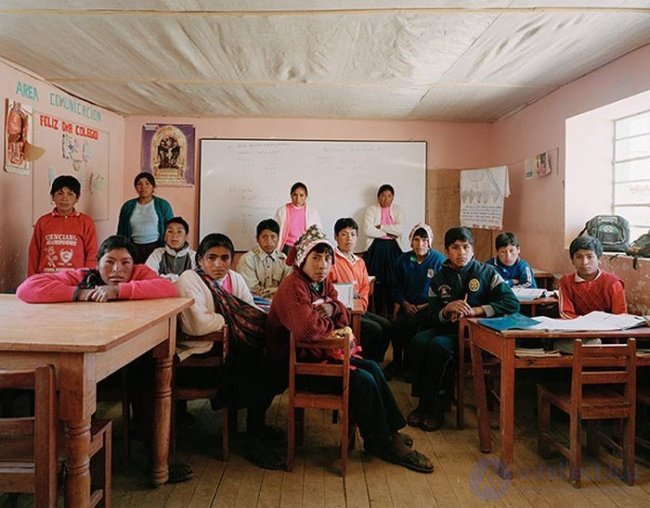   Portrait of world school students  education in different countries 