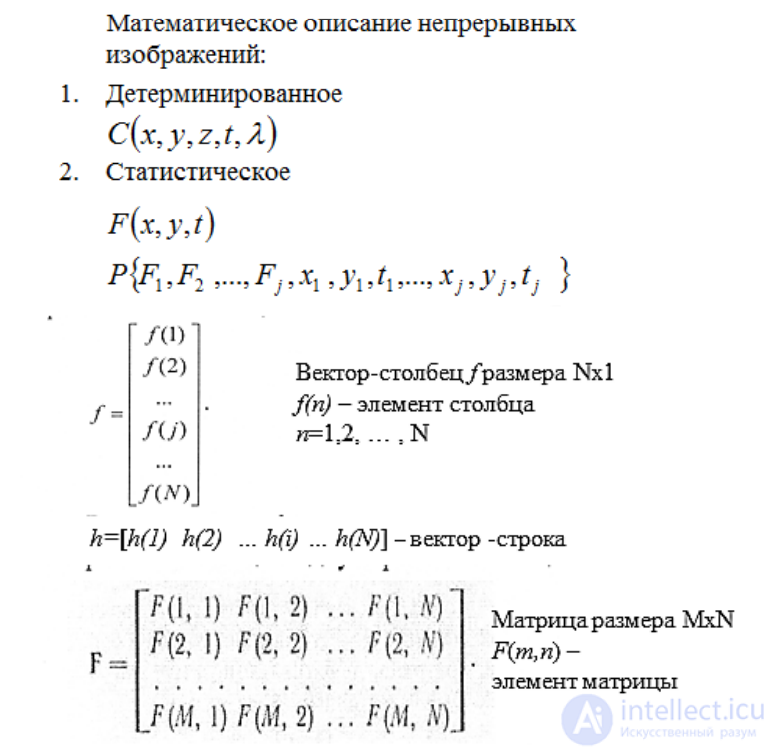 Part 1. CONTINUOUS IMAGES Chapter 1. MATHEMATICAL DESCRIPTION OF CONTINUOUS IMAGES