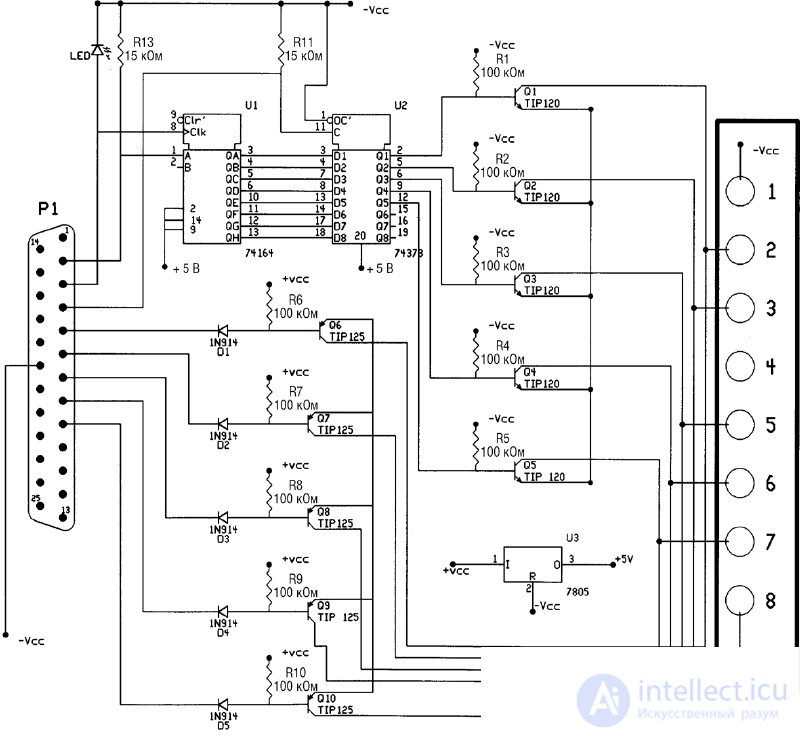   Robotic arm, IBM PC interface and voice control system 