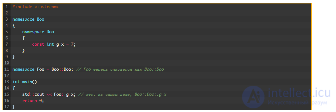 7. Namespaces and Run-Time Type Identification