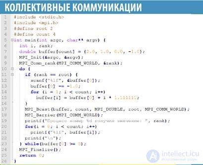 Distributed memory systems using the example of MPI