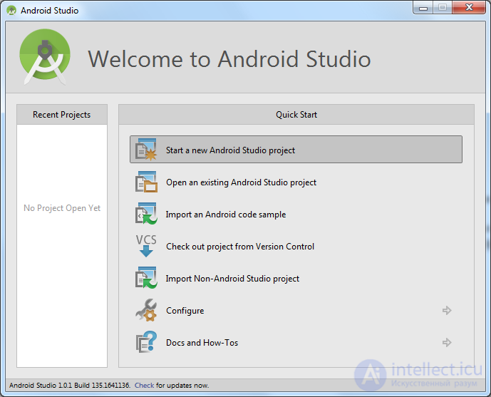   3. Create AVD.  The first application.  The structure of the Android project. 