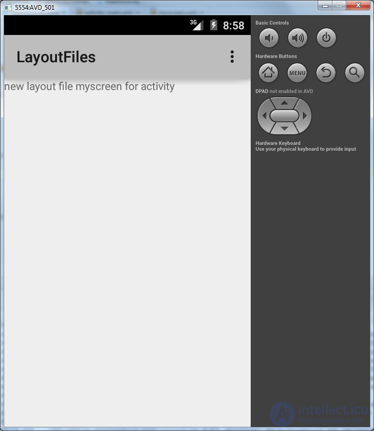   5. Layout file in Activity.  XML representation.  Change screen orientation. 