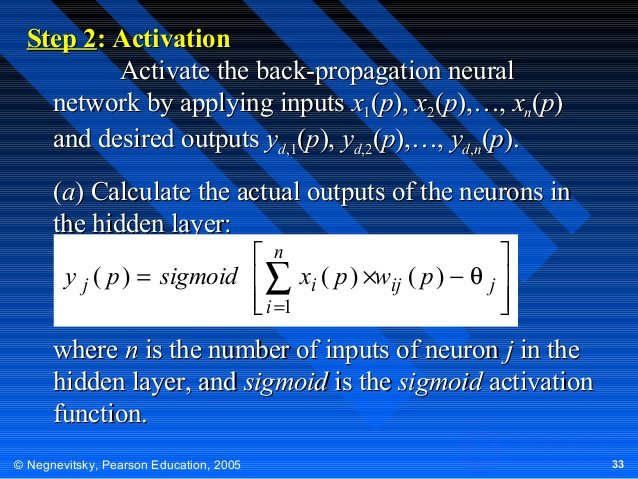   Calculations on artificial neural networks 