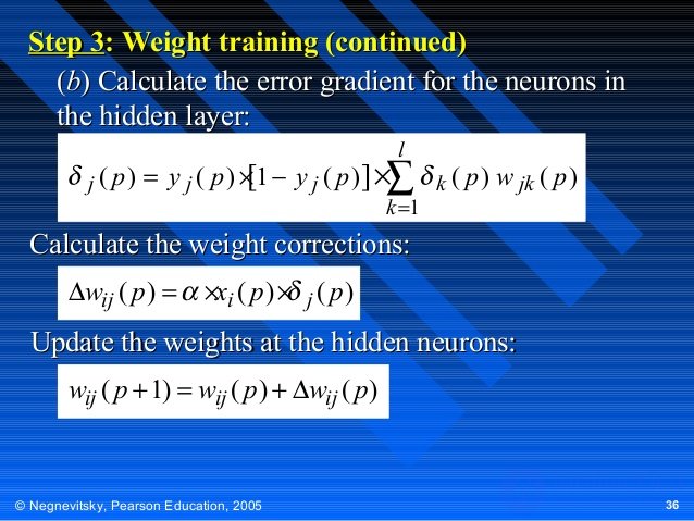   Calculations on artificial neural networks 