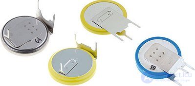   Constructions of various types of batteries (primary power sources) 