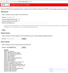   HSTS mechanism activating the forced secure connection via the HTTPS protocol 