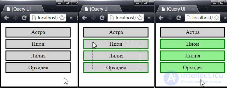   Element selection — Selectable interaction 