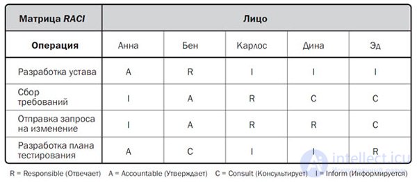   Responsibility matrix 