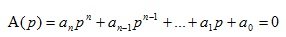   Transfer function of a linear stationary system 