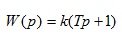   Transfer function of a linear stationary system 