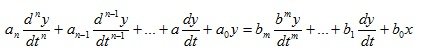   Transfer function of a linear stationary system 