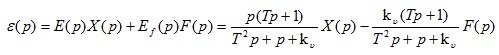   Preparation of equations of automatic control system (ACS) 