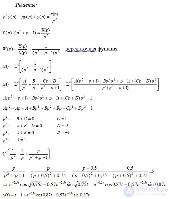   Temporal characteristics of linear stationary systems.  transients.  Examples of problem solving 