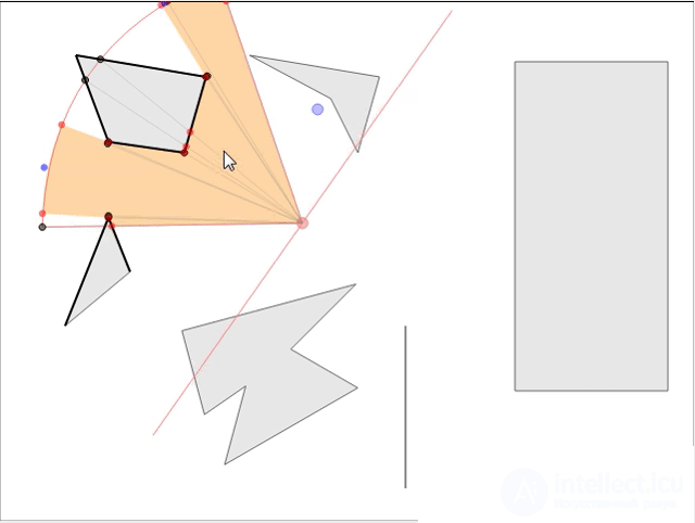   Effective calculation of the field of view and the line of sight in games 