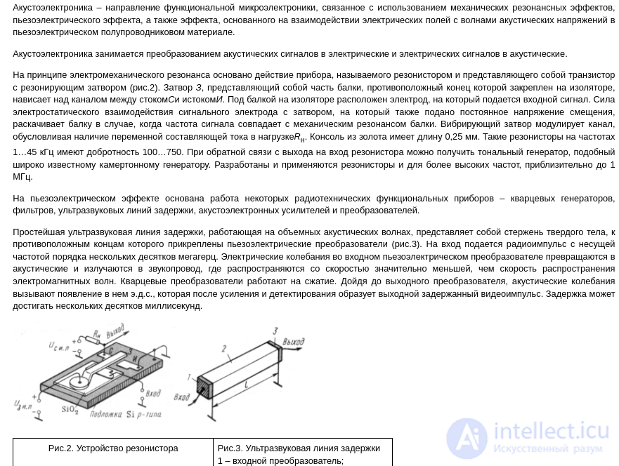 Acoustoelectronics Tests with Answers