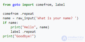 COMEFROM: The Inverse of the GOTO Statement