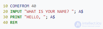 COMEFROM: The Inverse of the GOTO Statement