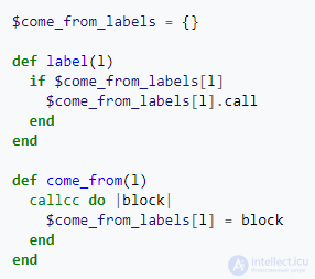 COMEFROM: The Inverse of the GOTO Statement