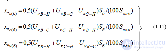 Standard Formulas for Reducing Element Parameters to Base Conditions in Per-Unit Values