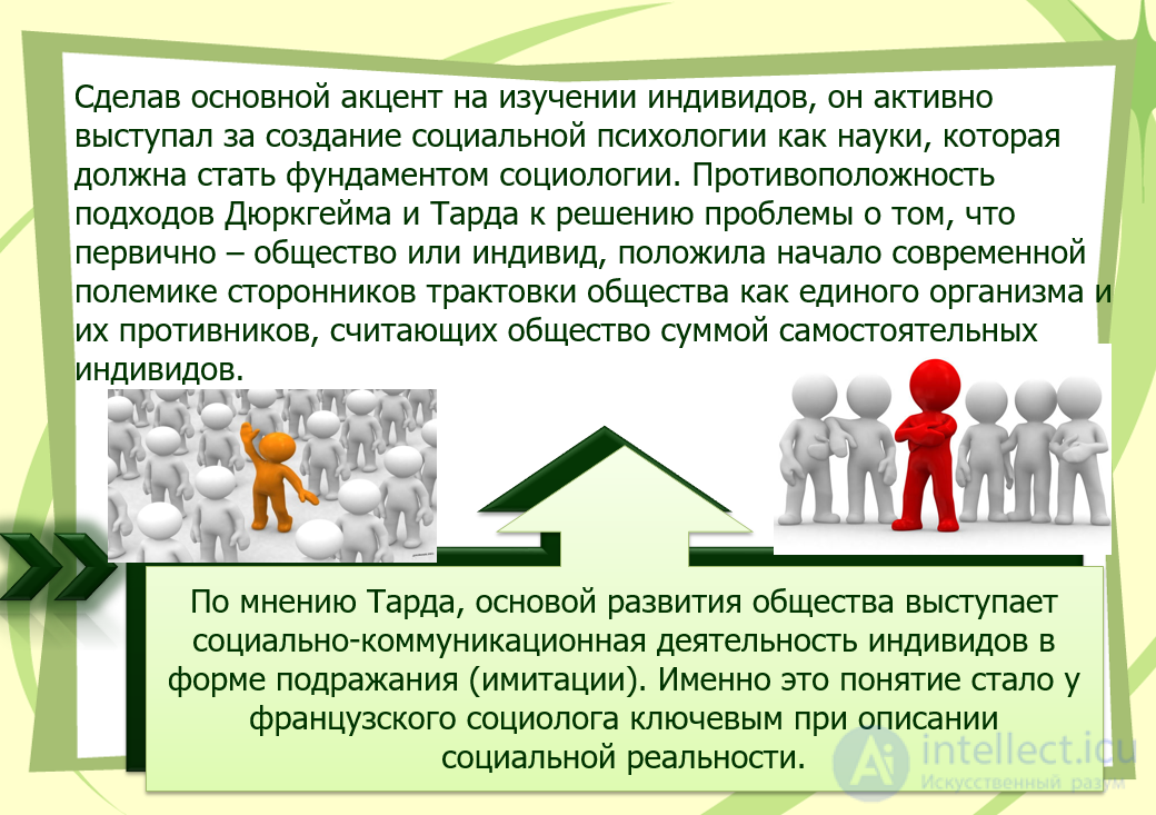 The psychological paradigm in sociology: Pareto, Freud, Le Bon and Tarde; the Italian school