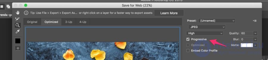Optimising graphics for the web
