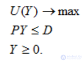 The utility function — its definition, study and characteristics; optimisation