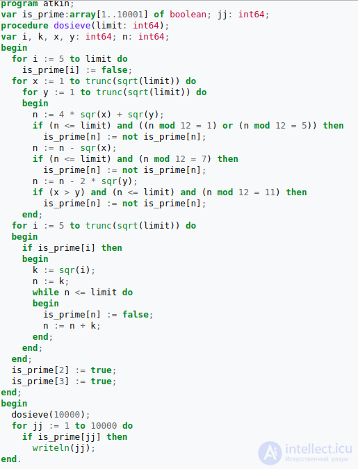 The Sieve of Atkin — an Algorithm for Finding All Prime Numbers up to a Given Integer N