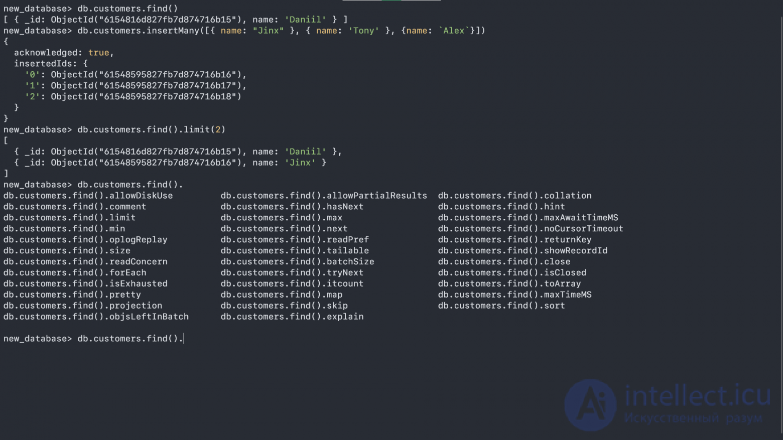 MongoDB basics- collections and documents, working in the shell, basic operations